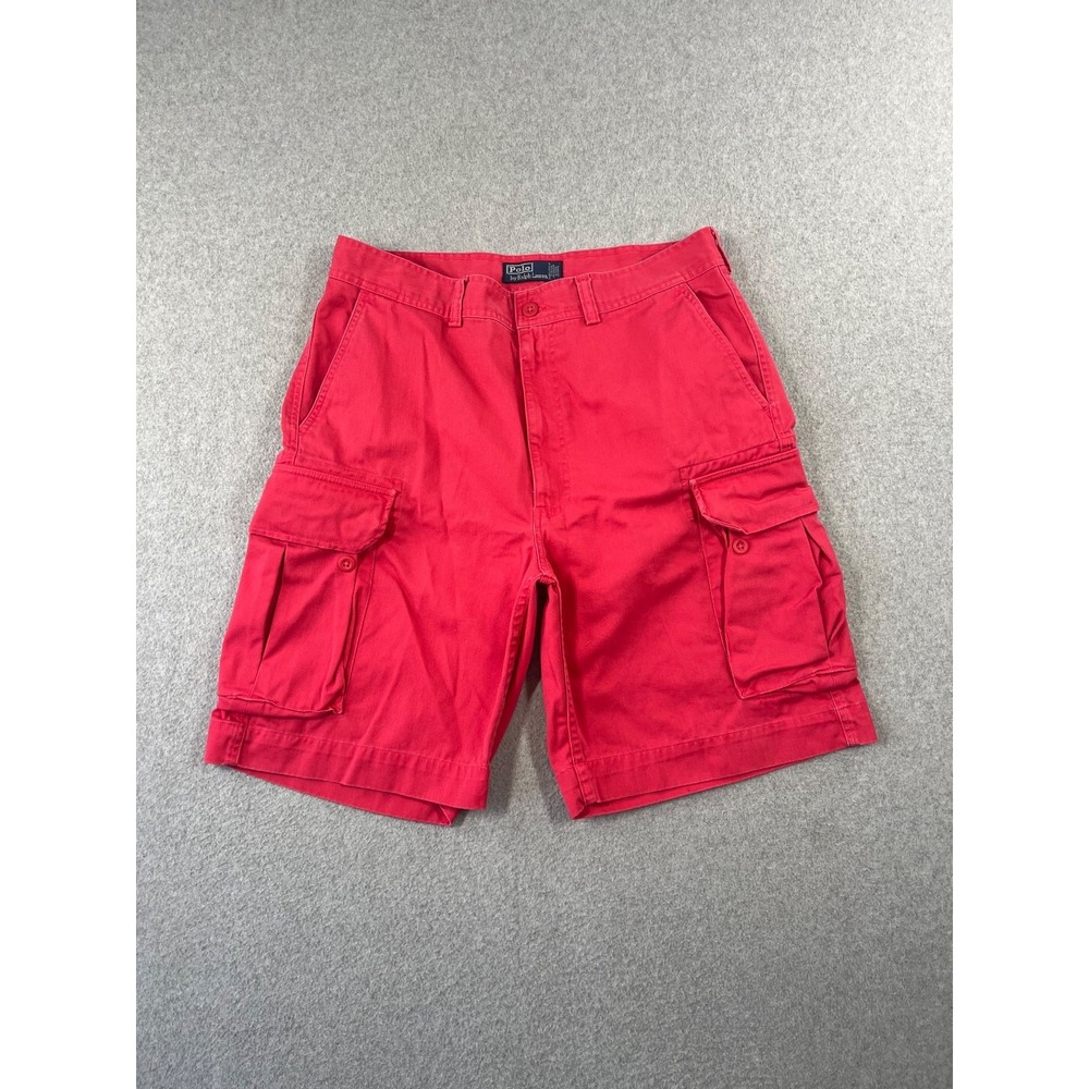 Vintage Polo Ralph Lauren Cargo Shorts Mens 36 Coral Pink 10" Inseam Jorts 90s